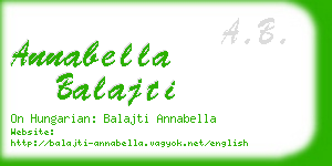 annabella balajti business card